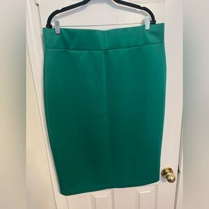 Eloquii Green Neoprene Pencil Skirt